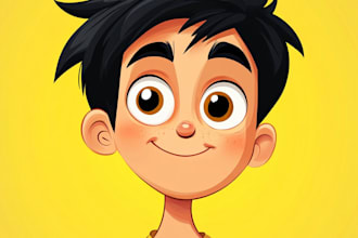 draw yellow cartoon caricature family portrait illustration