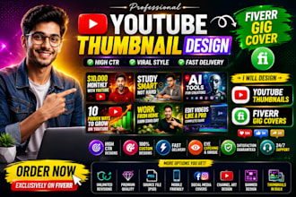 design high quality fiverr gig image, book cover gig, gig thumbnail image