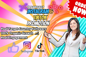 do instagram, tiktok marketing, manage, grow and promote your page