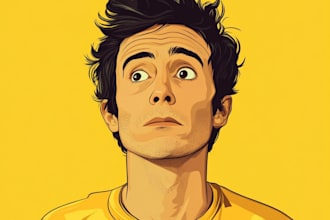 draw yellow cartoon caricature family portrait illustration