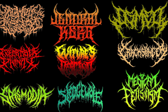 create death metal, black metal, and brutal death metal logo