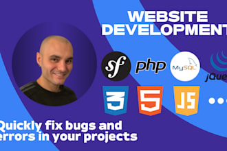 fix PHP, HTML, CSS, js, sql, symfony bugs and issues