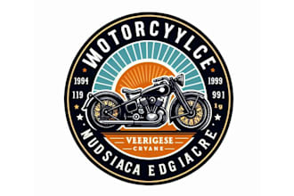 create vintage motorcycle logo design