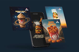 design instagram and facebook posts, and product banners