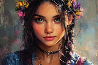 draw digital portrait art oil painting
