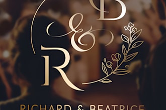 provide unique elegant, anniversary and wedding logo for your business