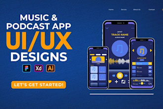 do music UI UX, podcast UI UX, mobile app uiux, website uiux, dashboard UI
