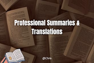 summarize or translate your book