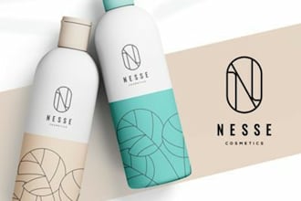 make a label design, cosmetic package, box design, pouch label and bottle label
