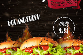 design high quality food banners, rollups and restaurant signage