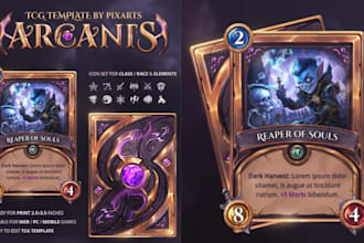 create tarot card game design trading card game design playing card game design
