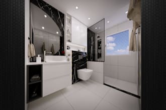 create luxury bathroom interior design and photorealistic 3d renders