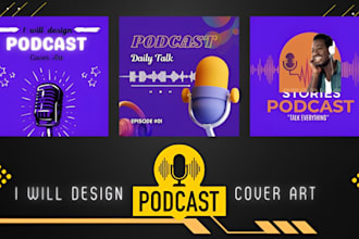 make modern minimalist podcast cover art , podcast logo and any graphic design