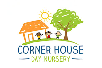 make modern child care, day care, school, kids logo and any graphic design