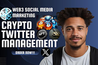 do promotion of defi, nft crypto web3, token on twitter and manage for posting