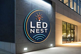 make modern led wall light logo for your business
