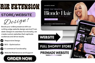 make hair extensions, eyelash, beauty salon, cosmetic, spa website in 24 hours