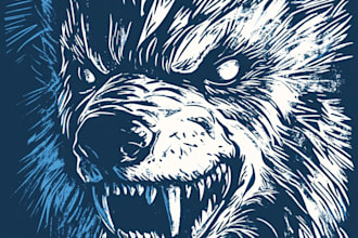 create high quality illustration in linocut style