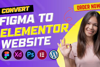 convert figma to wordpress, xd or PSD to wordpress, figma to elementor website