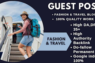 do fashion backlink via fashion guest post, link insertion on high da,DR