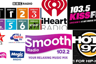 do promotional airplay for your song on uk radio , usa radio and canada radio