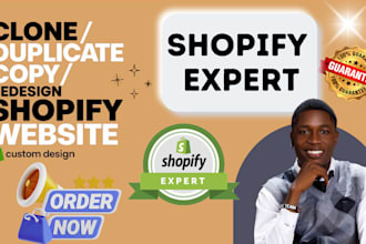 clone shopify website redesign, edit, duplicate, update, revamp shopify store