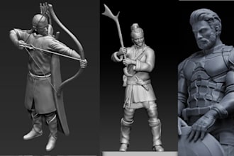 3d realistic character design 3d head brush 3d game asset model design printing