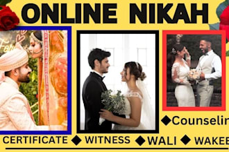 be your online nikah imam with nikah certificate, wali and witness
