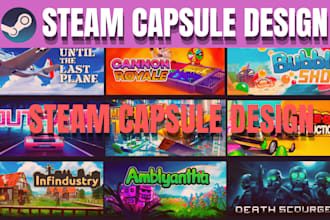 do steam capsule art game banner game ui game  poster game logo steam graphics