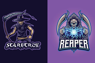 do custom halloween mascot horror logo