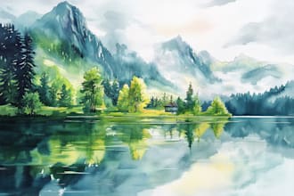 paint landscapes in watercolor