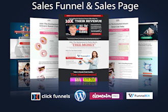 design sales page funnels in clickfunnels or wordpress elementor funnelkit pro