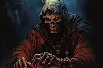 create a horror character design dark art