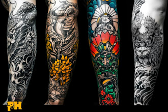 create custom tattoo design, tattoo sleeve