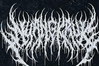 draw metal, brutal, death metal logo for your band, brand
