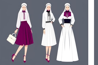 draw modest fashion design illustration for you