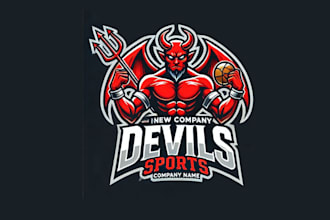 design a fierce devil sports mascot logo for your team