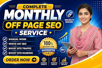 complete monthly off page SEO service for website and gmb