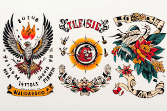 create a traditional or old school style tattoo design