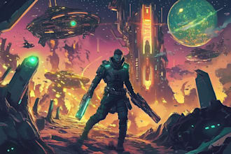 draw sci fi illustration and sci fi art