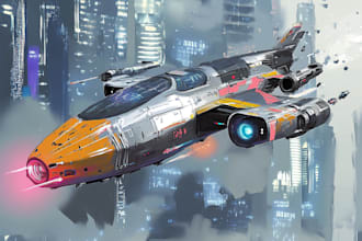 create a sci fi art, spaceship and illustration for you