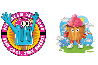 create modern food ice cream cartoon logo