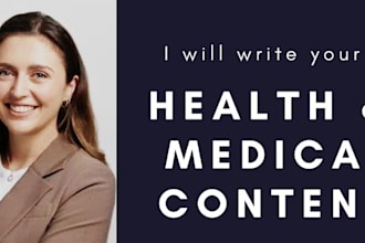 write professional medical, healthcare and nursing content