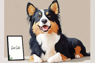 draw an awesome pet cartoon portrait