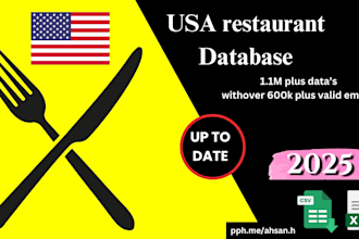 provide restaurant database in USA 1m plus data