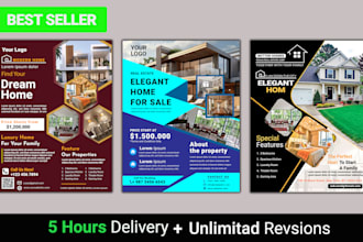 design real estate, medical,food, leaflet and business flyers