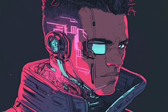 do illustrate cyberpunk cyborg art