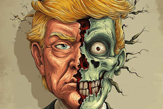 draw a political themed comic cartoon for you