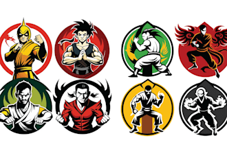design creative health fitness martial art mascot logo