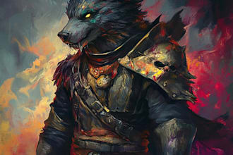 draw dnd, fantasy character and dnd character art for you